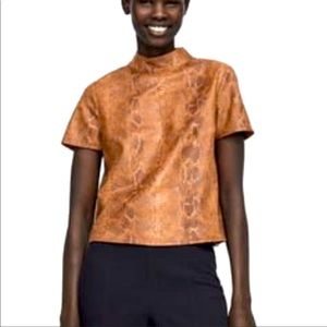 Zara Snake Skin Crop Top